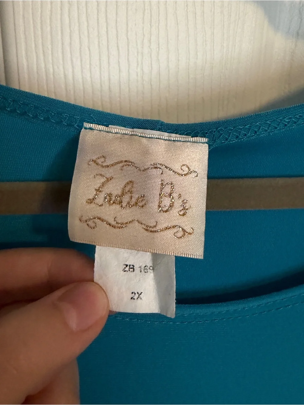 Zadie B Size 2X Turquoise Blue Ruffle Hem Layering Dress Boho Casual Chic Modest - Picture 4 of 5